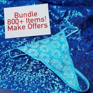 Blue Flower Thong Size 6